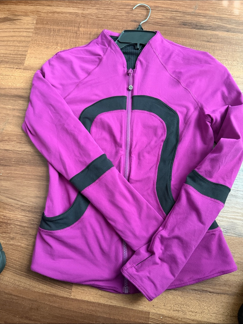lululemon athletica Magenta Zip-Up Jacket with Black Accents